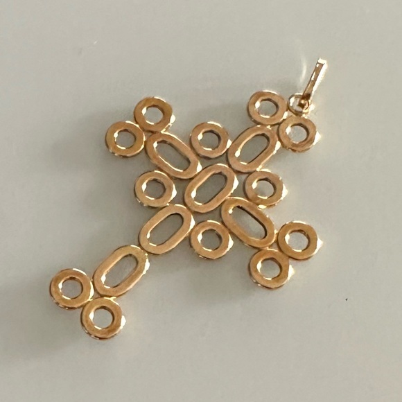 Zales Jewelry - 14k gold Milor Italian Free form Cross Pendant